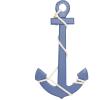 imageDeco 79 Wood Anchor Home Wall Decor Wall Sculpture with Twisted Rope Wall Art 15quot x 1quot x 27quot BlueBlue
