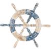 imageDeco 79 Wood Sail Boat Home Wall Decor Distressed Ship Wheel Wall Sculpture with White Accents Wall Art 24quot x 2quot x 24quot BlueBlue