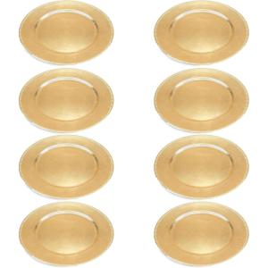 imageDeco 79 Melamine Plastic Charger  set of 8 13quot x 13quot x 1quot GoldGold