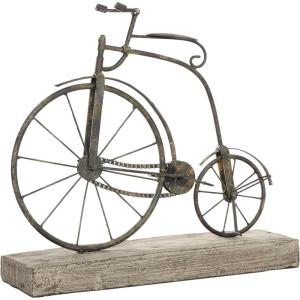 imageDeco 79 Metal Bike Decorative Sculpture Home Decor Statue with Wood Base Accent Figurine 16quot x 5quot x 14quot Black