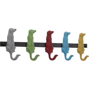 imageMetal Dog Wall Hooks 19quotW 5quotH  55513Multi Colored