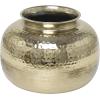 imageDeco 79 Aluminum Metal Decorative Vase Brushed Centerpiece Vase with Hammered Top Flower Vase for Home Decoration 12quot x 12quot x 18quot GoldGold