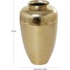 imageDeco 79 Aluminum Metal Decorative Vase Brushed Centerpiece Vase with Hammered Top Flower Vase for Home Decoration 12quot x 12quot x 18quot GoldGold