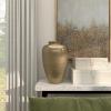 imageDeco 79 Aluminum Metal Decorative Vase Brushed Centerpiece Vase with Hammered Top Flower Vase for Home Decoration 12quot x 12quot x 18quot GoldGold