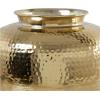 imageDeco 79 Aluminum Metal Decorative Vase Brushed Centerpiece Vase with Hammered Top Flower Vase for Home Decoration 12quot x 12quot x 18quot GoldGold