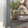 imageDeco 79 Aluminum Metal Decorative Vase Brushed Centerpiece Vase with Hammered Top Flower Vase for Home Decoration 12quot x 12quot x 18quot GoldGold