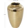 imageDeco 79 Aluminum Metal Decorative Vase Brushed Centerpiece Vase with Hammered Top Flower Vase for Home Decoration 12quot x 12quot x 18quot GoldGold