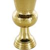 imageDeco 79 Aluminum Metal Decorative Vase Brushed Centerpiece Vase with Hammered Top Flower Vase for Home Decoration 12quot x 12quot x 18quot GoldGold