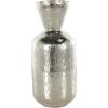 imageDeco 79 Aluminum Metal Decorative Vase Brushed Centerpiece Vase with Hammered Top Flower Vase for Home Decoration 12quot x 12quot x 18quot GoldSilver
