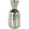 imageDeco 79 Aluminum Metal Decorative Vase Brushed Centerpiece Vase with Hammered Top Flower Vase for Home Decoration 12quot x 12quot x 18quot GoldSilver