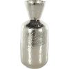 imageDeco 79 Aluminum Metal Decorative Vase Brushed Centerpiece Vase with Hammered Top Flower Vase for Home Decoration 12quot x 12quot x 18quot GoldSilver