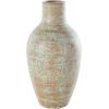 imageDeco 79 Ceramic Decorative Vase Antique Style Textured Centerpiece Vase with Green and Copper Accents Flower Vase for Home Decoration 10quot x 10quot x 14quot BrownBrown