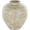 imageDeco 79 Ceramic Decorative Vase Antique Style Textured Centerpiece Vase with Green and Copper Accents Flower Vase for Home Decoration 10quot x 10quot x 14quot BrownBrown