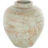 imageDeco 79 Ceramic Decorative Vase Antique Style Textured Centerpiece Vase with Green and Copper Accents Flower Vase for Home Decoration 10quot x 10quot x 14quot BrownBrown