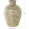 imageDeco 79 Ceramic Decorative Vase Antique Style Textured Centerpiece Vase with Green and Copper Accents Flower Vase for Home Decoration 10quot x 10quot x 14quot BrownBrown