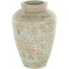 imageDeco 79 Ceramic Decorative Vase Antique Style Textured Centerpiece Vase with Green and Copper Accents Flower Vase for Home Decoration 10quot x 10quot x 14quot BrownBrown