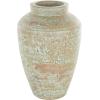 imageDeco 79 Ceramic Decorative Vase Antique Style Textured Centerpiece Vase with Green and Copper Accents Flower Vase for Home Decoration 10quot x 10quot x 14quot BrownBrown