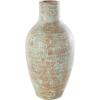imageDeco 79 Ceramic Decorative Vase Antique Style Textured Centerpiece Vase with Green and Copper Accents Flower Vase for Home Decoration 10quot x 10quot x 14quot BrownBrown