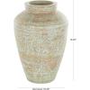 imageDeco 79 Ceramic Decorative Vase Antique Style Textured Centerpiece Vase with Green and Copper Accents Flower Vase for Home Decoration 10quot x 10quot x 14quot BrownBrown