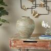 imageDeco 79 Ceramic Decorative Vase Antique Style Textured Centerpiece Vase with Green and Copper Accents Flower Vase for Home Decoration 10quot x 10quot x 14quot BrownBrown