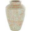 imageDeco 79 Ceramic Decorative Vase Antique Style Textured Centerpiece Vase with Green and Copper Accents Flower Vase for Home Decoration 10quot x 10quot x 14quot BrownBrown