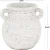 imageDeco 79 Ceramic Decorative Vase Antique Style Textured Pot Centerpiece Vase with Handles Flower Vase for Home Decoration 10quot x 10quot x 10quot CreamCream