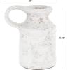 imageDeco 79 Ceramic Decorative Vase Antique Style Textured Pot Centerpiece Vase with Handles Flower Vase for Home Decoration 10quot x 10quot x 10quot CreamWhite