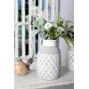 imageDeco 79 Ceramic Decorative Vase Centerpiece Vase with Diamond Pattern Flower Vase for Home Decoration 7quot x 7quot x 13quot White7 x 7 x 13