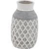 imageDeco 79 Ceramic Decorative Vase Centerpiece Vase with Diamond Pattern Flower Vase for Home Decoration 7quot x 7quot x 13quot White7 x 7 x 13