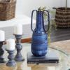 imageDeco 79 Ceramic Decorative Vase Centerpiece Vase with Handles Flower Vase for Home Decoration 7quot x 7quot x 17quot Blue