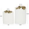 imageDeco 79 Ceramic Decorative Vase Centerpiece Vases with Abstract Spotted Pattern and Gold Leaf Accents Set of 2 Flower Vases for Home Decoration 16quot 12quot H White2 PIECES CONVENIENTLY SIZED