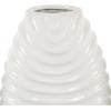 imageDeco 79 Ceramic Decorative Vase Dimensional Ribbed Centerpiece Vases with Varying Shapes Set of 3 Flower Vases for Home Decoration 4quot W 11quot H SilverWhite