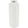 imageDeco 79 Ceramic Decorative Vase Dimensional Ribbed Centerpiece Vases with Varying Shapes Set of 3 Flower Vases for Home Decoration 4quot W 11quot H SilverWhite