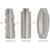 imageDeco 79 Ceramic Decorative Vase Dimensional Ribbed Centerpiece Vases with Varying Shapes Set of 3 Flower Vases for Home Decoration 4quot W 11quot H SilverSilver