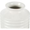 imageDeco 79 Ceramic Decorative Vase Dimensional Ribbed Centerpiece Vases with Varying Shapes Set of 3 Flower Vases for Home Decoration 4quot W 11quot H SilverWhite