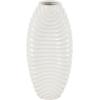 imageDeco 79 Ceramic Decorative Vase Dimensional Ribbed Centerpiece Vases with Varying Shapes Set of 3 Flower Vases for Home Decoration 4quot W 11quot H SilverWhite