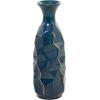 imageDeco 79 Ceramic Decorative Vase Faceted Centerpiece Vase with Gold Accents Flower Vase for Home Decoration 6quot x 6quot x 21quot Teal5 x 5 x 15