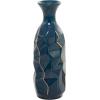 imageDeco 79 Ceramic Decorative Vase Faceted Centerpiece Vase with Gold Accents Flower Vase for Home Decoration 6quot x 6quot x 21quot Teal5 x 5 x 15