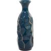 imageDeco 79 Ceramic Decorative Vase Faceted Centerpiece Vase with Gold Accents Flower Vase for Home Decoration 6quot x 6quot x 21quot Teal5 x 5 x 15