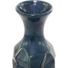 imageDeco 79 Ceramic Decorative Vase Faceted Centerpiece Vase with Gold Accents Flower Vase for Home Decoration 6quot x 6quot x 21quot Teal6 x 6 x 21