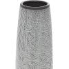 imageDeco 79 Ceramic Decorative Vase Slim Engraved Patterned Centerpiece Vase Flower Vase for Home Decoration 7quot x 7quot x 22quot GrayGray