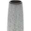 imageDeco 79 Ceramic Decorative Vase Slim Engraved Patterned Centerpiece Vase Flower Vase for Home Decoration 7quot x 7quot x 22quot GrayGray