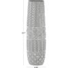 imageDeco 79 Ceramic Decorative Vase Slim Engraved Patterned Centerpiece Vase Flower Vase for Home Decoration 7quot x 7quot x 22quot GrayGray