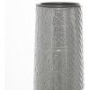 imageDeco 79 Ceramic Decorative Vase Slim Engraved Patterned Centerpiece Vase Flower Vase for Home Decoration 7quot x 7quot x 22quot GrayGray