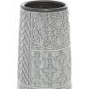 imageDeco 79 Ceramic Decorative Vase Slim Engraved Patterned Centerpiece Vase Flower Vase for Home Decoration 7quot x 7quot x 22quot GrayGray