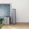imageDeco 79 Ceramic Decorative Vase Slim Engraved Patterned Centerpiece Vase Flower Vase for Home Decoration 7quot x 7quot x 22quot GrayGray
