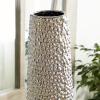 imageDeco 79 Ceramic Decorative Vase Tall Centerpiece Vase with Bubble Texture Flower Vase for Home Decoration 8quot x 8quot x 39quot GoldSilver