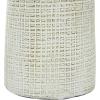imageDeco 79 Ceramic Decorative Vase Textured Crosshatch Centerpiece Vase Flower Vase for Home Decoration 8quot x 8quot x 17quot White