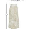 imageDeco 79 Ceramic Decorative Vase Textured Crosshatch Centerpiece Vase Flower Vase for Home Decoration 8quot x 8quot x 17quot White