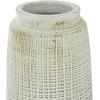 imageDeco 79 Ceramic Decorative Vase Textured Crosshatch Centerpiece Vase Flower Vase for Home Decoration 8quot x 8quot x 17quot White